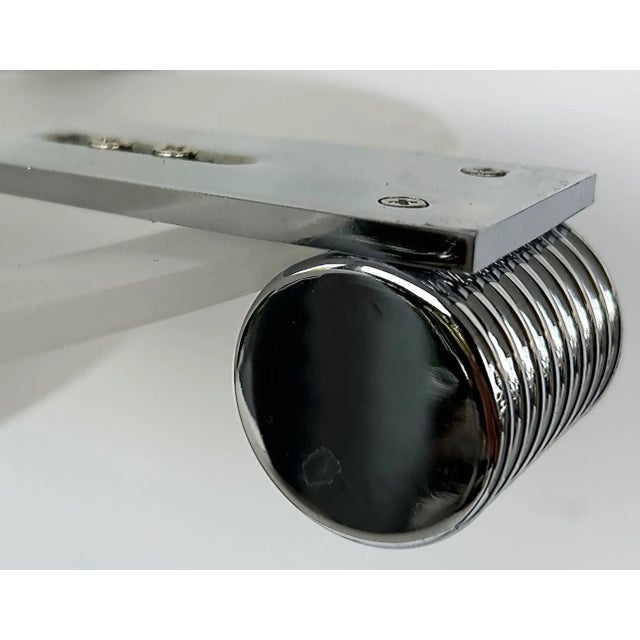 Metal Mid-Century Chrome Semi-Flush Mount Ceiling Fixture in Acrylic For Sale - Image 7 of 9