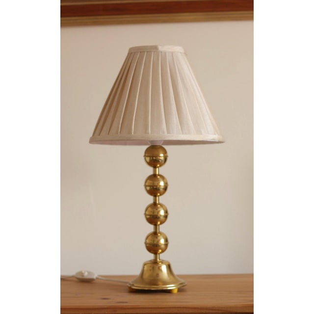 Vintage Swedish Brass Bobbin Table Lamp from Aneta, Set of 2 For Sale - Image 11 of 18