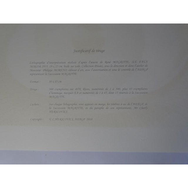 After René Magritte, The False Mirror, Lithograph For Sale - Image 5 of 6