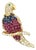 Vintage Diamond and Multigem Parrot Brooch, 18k For Sale