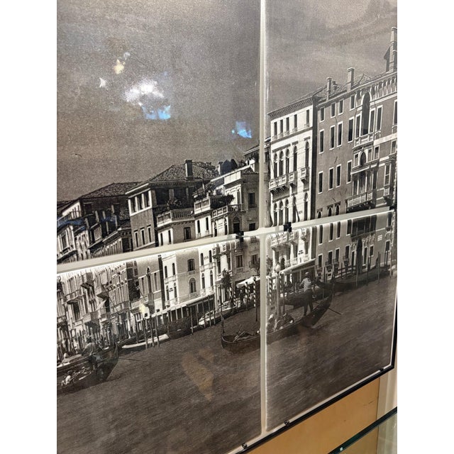 2010s Mary Chomenko Hinkley "Grand Canal" Fused Glass Wall Art, Venice, 2013, Framed For Sale - Image 5 of 5