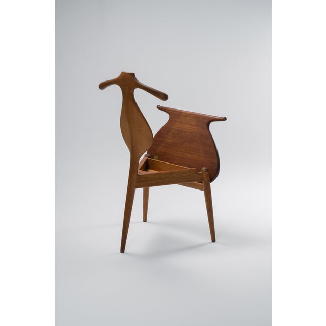 Johannes Hansen Hans J. Wegner Valet Chair, Oak & Teak, Mid-Century Modern, 1953 For Sale - Image 4 of 11