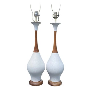 Mid 20th Century Mid-Century Modern Retro Modern Quartite Creative Corp. Table Lamps - Pair For Sale