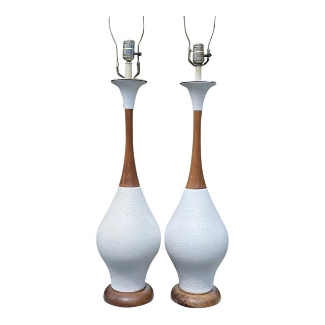 Mid 20th Century Mid-Century Modern Retro Modern Quartite Creative Corp. Table Lamps - Pair For Sale