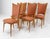 Mid-Century Dining Chairs in Beech and Red Moleskine, France, 1950s, Set of 6 For Sale - Image 8 of 13