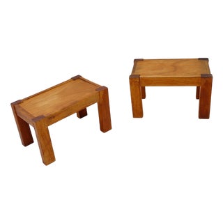 Vintage Rustic Side Tables, 1960s, Set of 2 For Sale