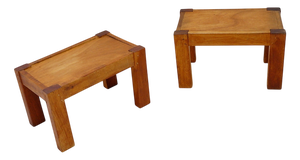 Vintage Rustic Side Tables, 1960s, Set of 2