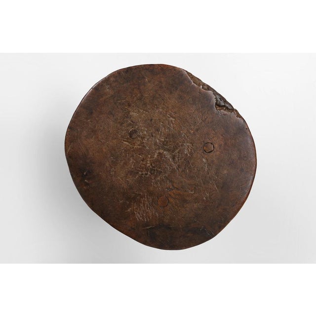 Brutalist French Oak Tripot Stool, 1850 For Sale - Image 6 of 12