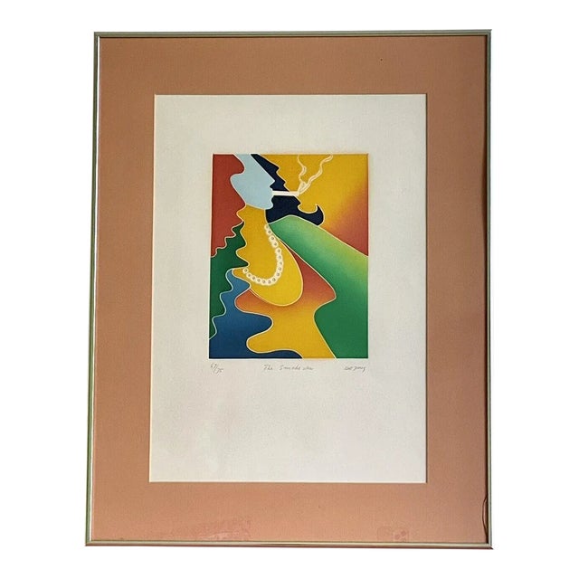 Thom De Jong Postmodern Aquatint Etching “The Smoke-Ster" For Sale