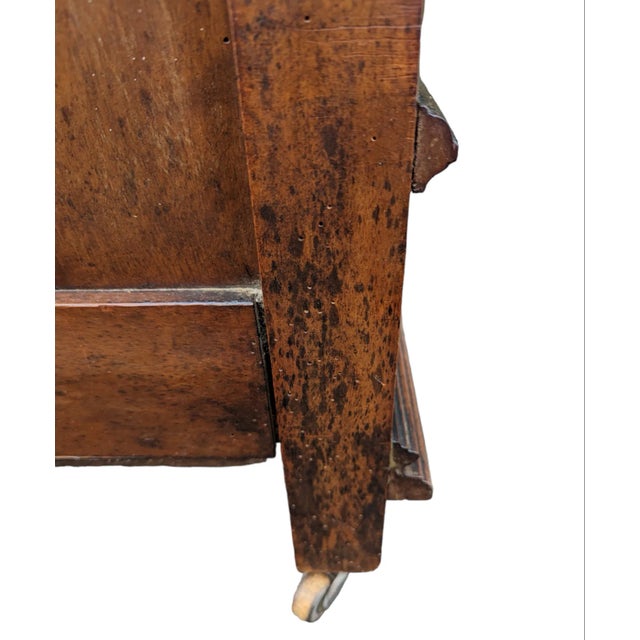 Antique Late 19th Century Marble Top Tall Linen Cabinet Nightstand For Sale - Image 10 of 13