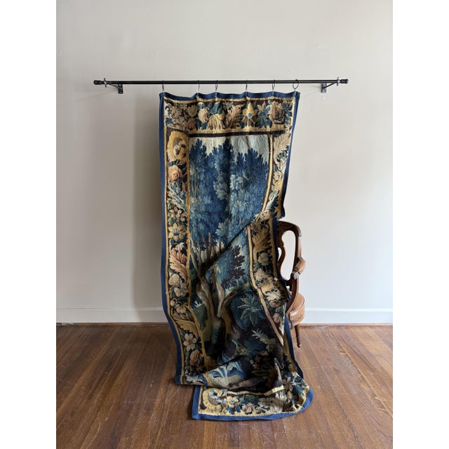 French Antique Tapestry With Border For Sale - Image 4 of 6