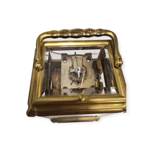 Late 19th Century Antique Spanish Gilt Bronze Carriage Clock by Peña Y Sobrino, 1890 For Sale - Image 5 of 12