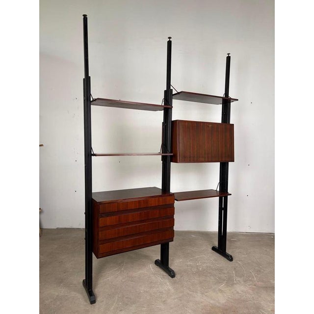 Italian Modular Wooden Bookshelf, 1960s For Sale - Image 3 of 10