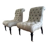 George Smith Brewster Tufted Chairs - a Pair For Sale