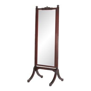 Antique Edwardian Neoclassical Carved Mahogany Dressing Mirror C1910 For Sale