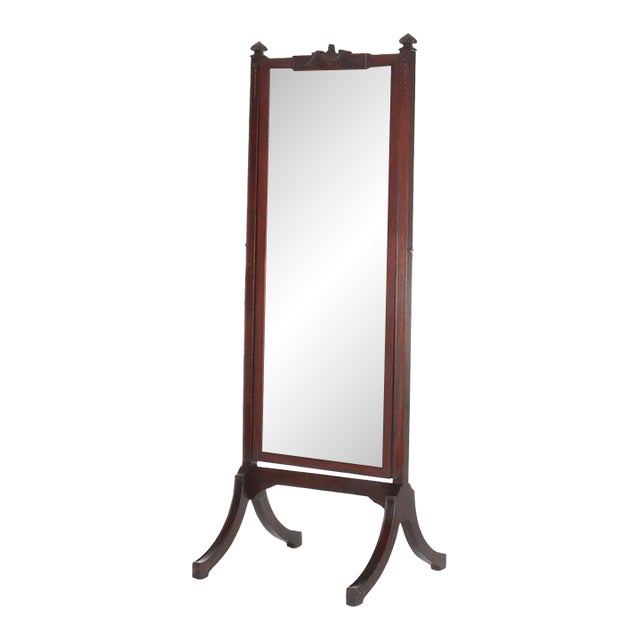 Antique Edwardian Neoclassical Carved Mahogany Dressing Mirror C1910 For Sale