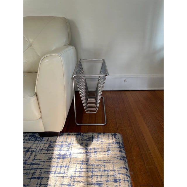 Vintage Cantilever Chrome Magazine Rack Chairish