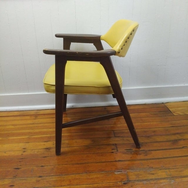 Vintage MidCentury Danish Modern Mustard Yellow Vinyl Paoli Chair