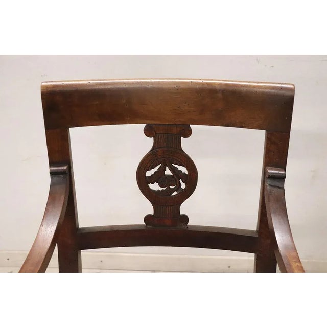 Brown Armchair in Walnut, Late 18th Century For Sale - Image 8 of 9