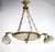 French Neoclassical Chandelier with Gilded Bronze and Frosted Etched Glass, Early 20th Century For Sale - Image 3 of 10