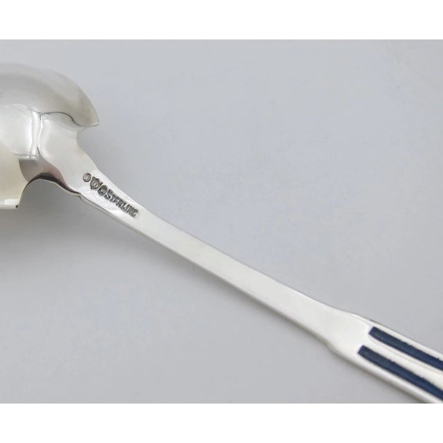 Metal Sterling Silver Plique-a-Jour Enamel Flatware Trio For Sale - Image 7 of 10