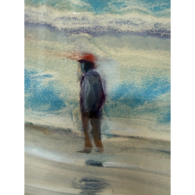 Circa 1985 Larry Welden BeachWalk Watercolor, Framed For Sale - Image 12 of 12