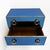 Mid-Century Modern Style Blue Mirrored Chest of Drawers with Brass Details, 2000 For Sale - Image 6 of 7