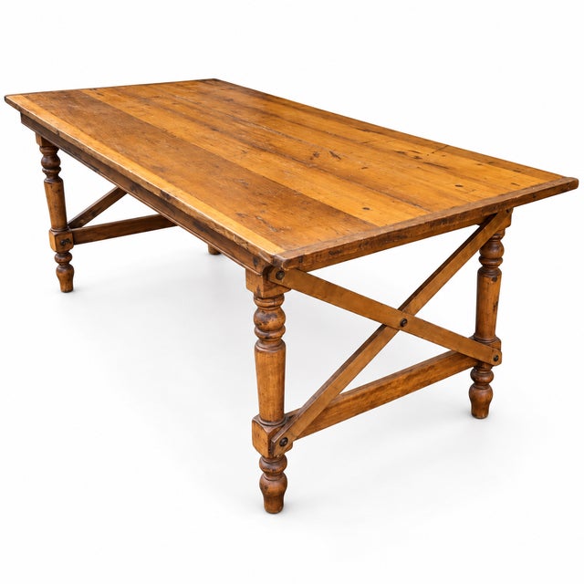 Antique Primitive Maple Campaign Style Folding Farm / Dining Table or Desk or Wine Tasting For Sale - Image 12 of 12