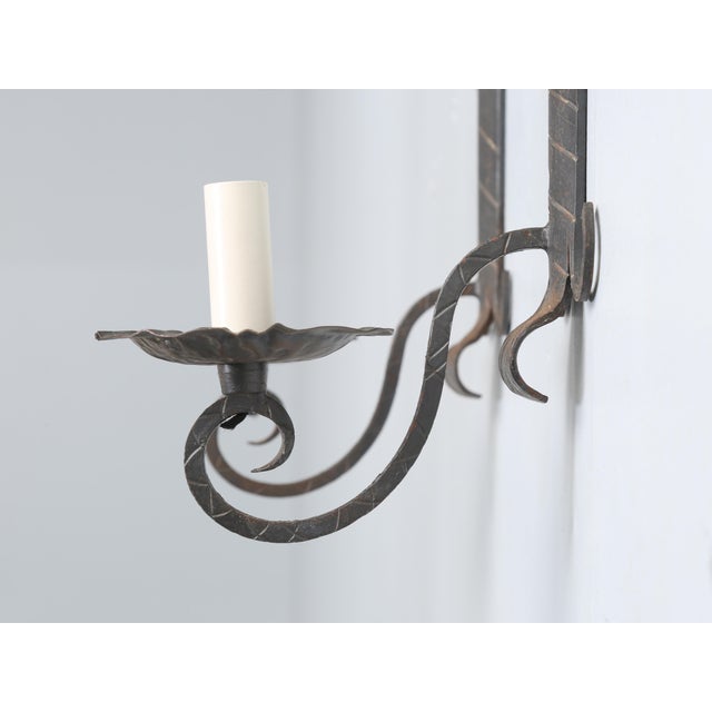 Antique Pair Arts & Craft Wall Sconces Copper and Metal Great Patina Unrestored For Sale - Image 9 of 12