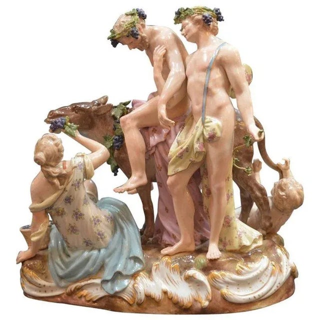 Ceramic 19th Century Germany Meissen Porcelain Figurine Grouping For Sale - Image 7 of 7