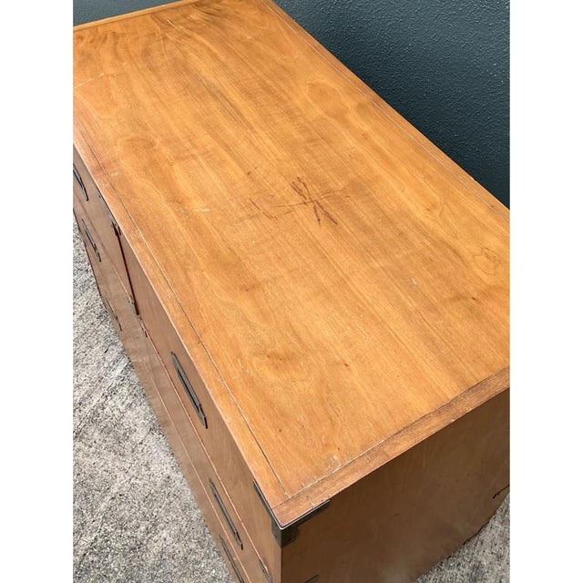 Camel Vintage Baker Wood and Metal Campaign Chest For Sale - Image 8 of 13