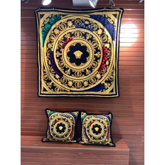 Custom Made Versace Multi Printed Velvet Throw For Sale In New York - Image 6 of 9