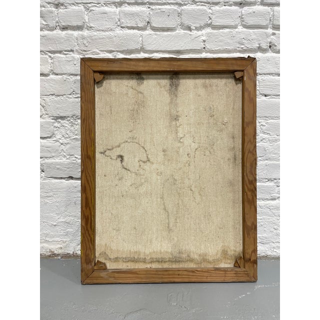 Mid Century Paris Street Scene Canvas | After Maurice Utrillo | Vintage French Wall Art | European Cityscape Décor | 1950s For Sale - Image 11 of 13