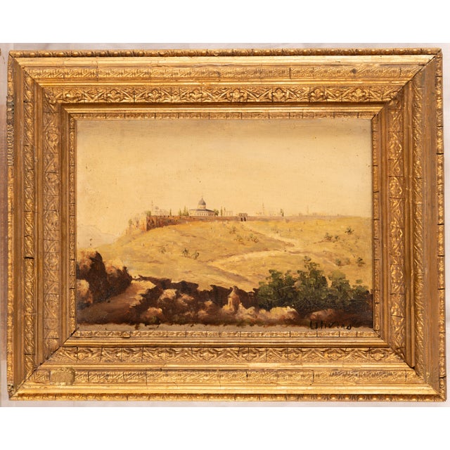 Olivero, Sunlit Middle-Eastern Hilltop Cityscape, 1890s-1910s, Oil on Board For Sale - Image 5 of 13