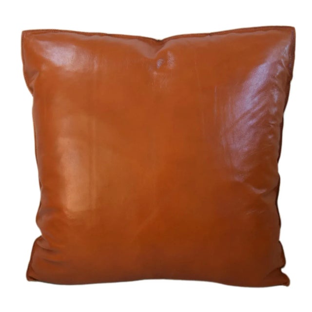 Custom-tailored designer pillow by Mike Seratt of The Prized Pig in an exquisite Brazilian top-quality tanned leather....