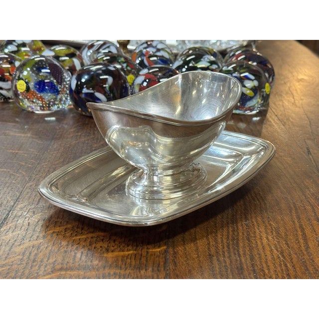 1940s Silver-Plated Metal Gravy Boat by Ercuis, 1940s For Sale - Image 5 of 6