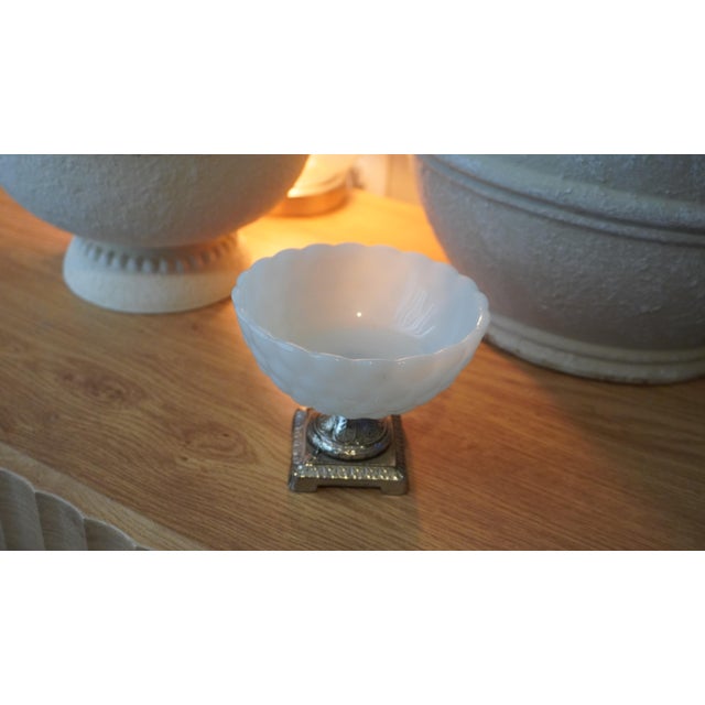 Mid 20th Century Milk Glass Compote Bowl For Sale - Image 5 of 6