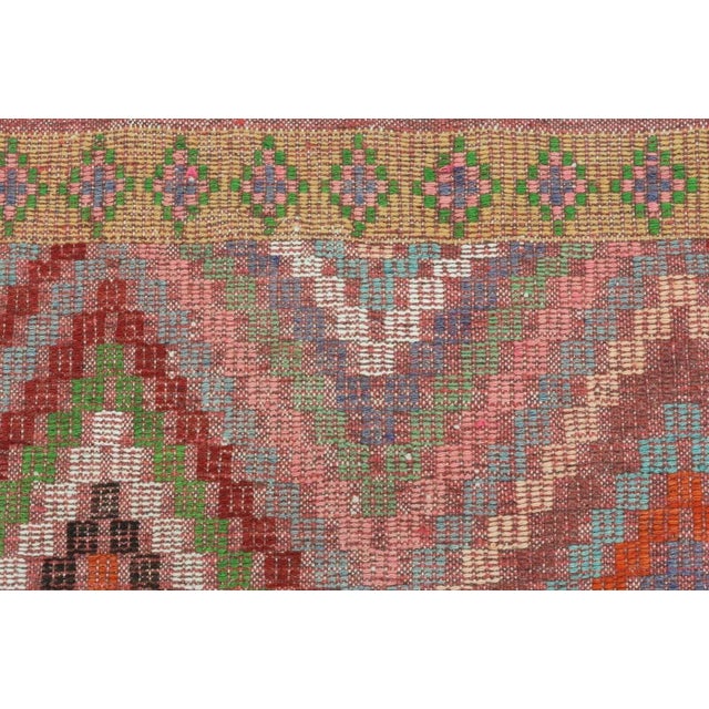Colorful Vintage Turkish Kilim Rug - 67" X 133" For Sale - Image 10 of 13
