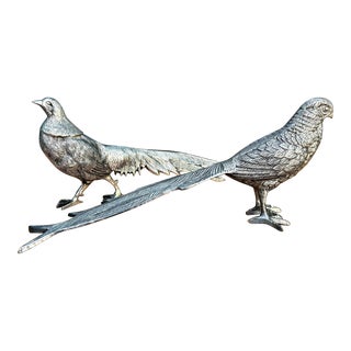 Pewter Pheasant Bird Sculptures For Sale