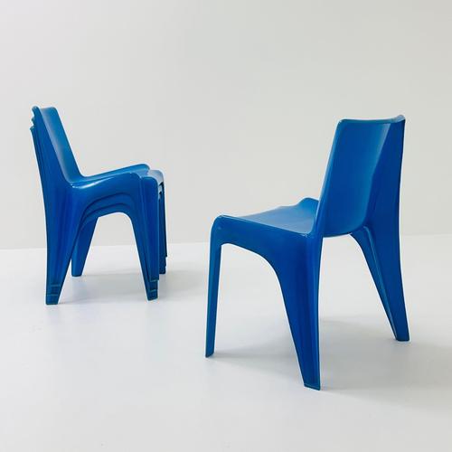 Blue Space Age Blue BA1171 Chairs by Helmut Bätzner for Bofinger, Germany, 1970s For Sale - Image 8 of 11