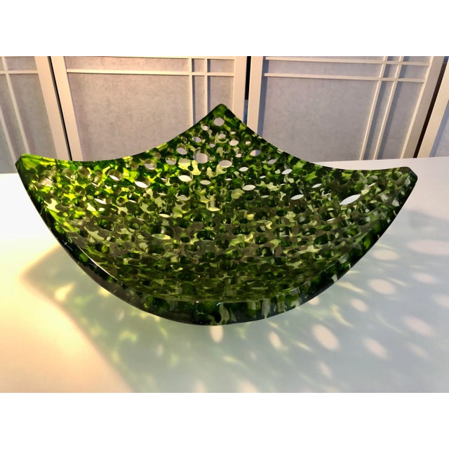Green Fused Glass Centerpiece Sculpture, Vetri, Seattle 2004 For Sale - Image 9 of 10