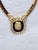 Gold Christian Dior 1970s Gold‑Tone Necklace With Black Enamel & Crystal Pendant For Sale - Image 8 of 8