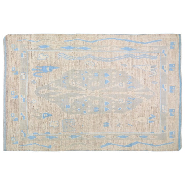 Turkish 1960s Vintage Anatolian Oushak Handmade Hand Knotted Rug With Natural Colors,8'2"x12'5" For Sale - Image 3 of 7
