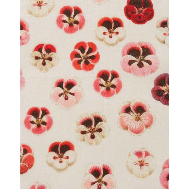 English Micro Pansy in Linen Large Napkins Set of 2 For Sale - Image 3 of 5