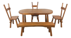 Vintage Brutalist Dining Set, 1960s, Set of 5
