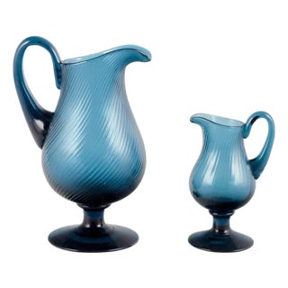 Swedish Glass Jugs by Signe Persson-Melin, 1970s, Set of 2 For Sale