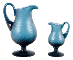 Swedish Glass Jugs by Signe Persson-Melin, 1970s, Set of 2