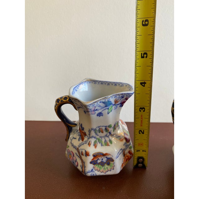 Early 19th Century Two Early 19th Century Mason's Patent Ironstone China Pitchers Hydra Handles For Sale - Image 5 of 13