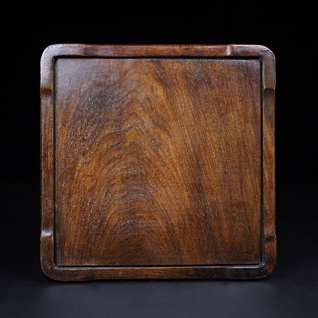 Square Wooden Tray With Mother-of-Pearl Bird and Floral Inlay For Sale In Los Angeles - Image 6 of 10