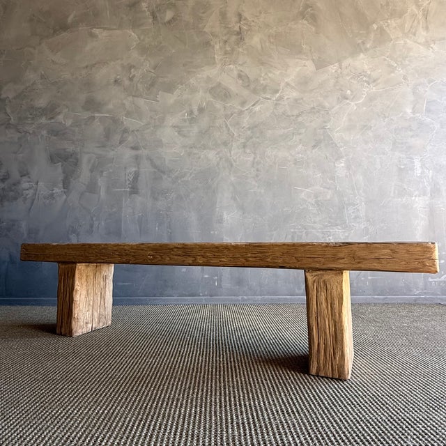 Vintage Wood Plank Bench #7b3 For Sale In Los Angeles - Image 6 of 9